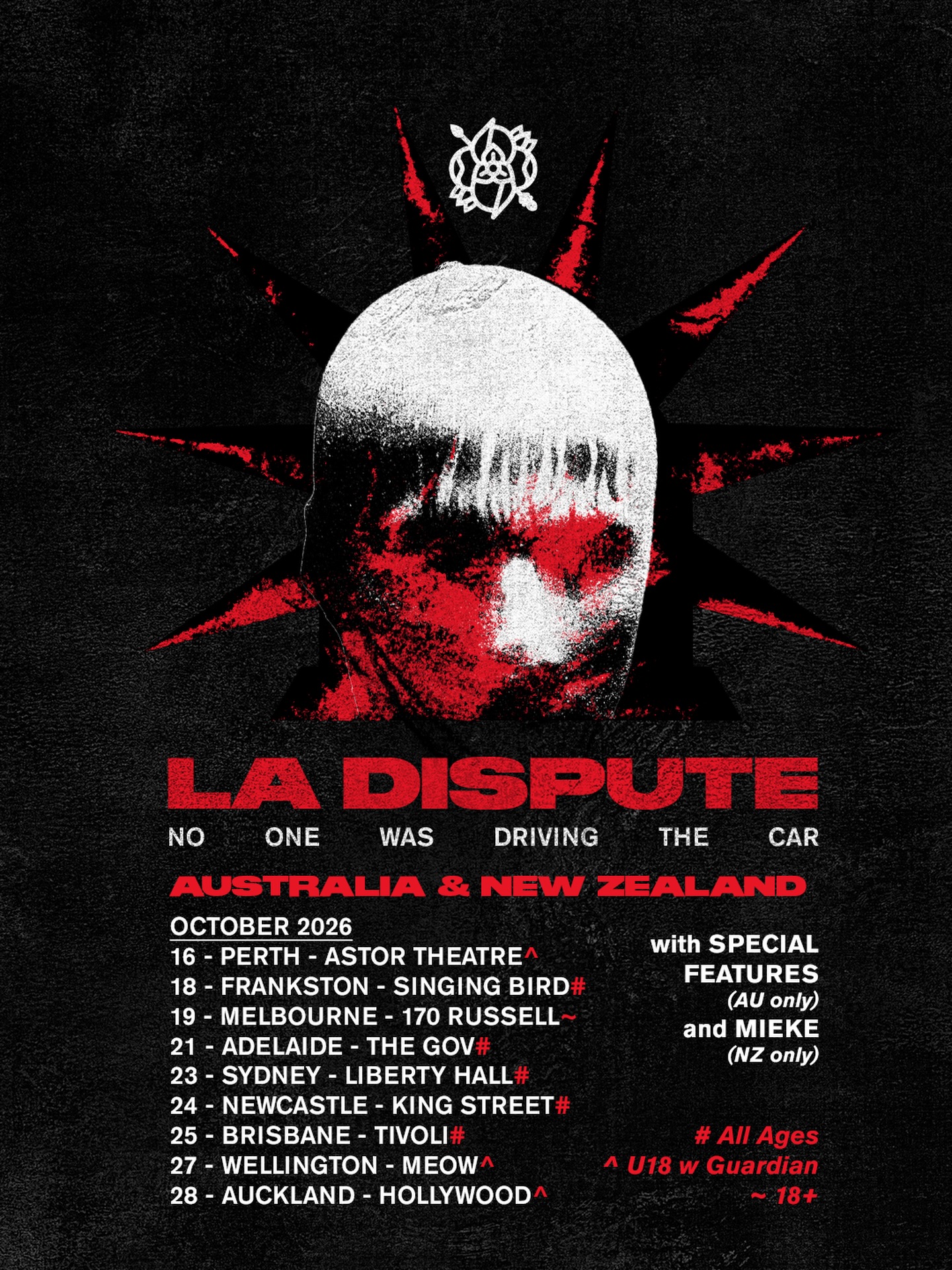 La Dispute No One Was Driving The Car Tour Poster 2026